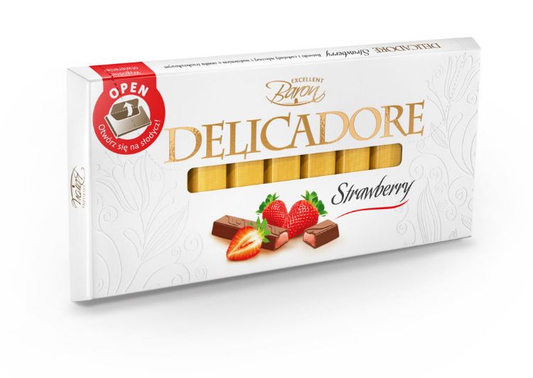 Obrazek Baron czekolada Delicadore Truskawkowa  200g