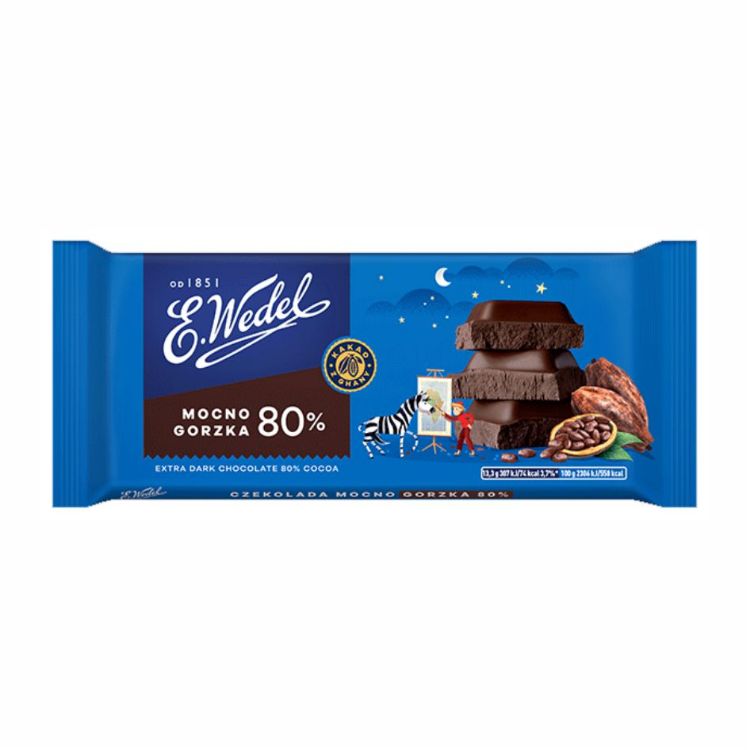 Obrazek Wedel czekolada Mocno Gorzka 80g 80% kakao