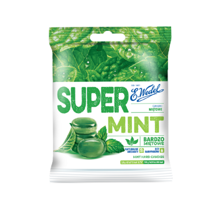 Obrazek Wedel landrynki Supermint mietowe  90g