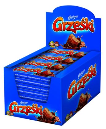 Obrazek Kaliszanka wafle Grześki Niebieskie 36g/36 szt