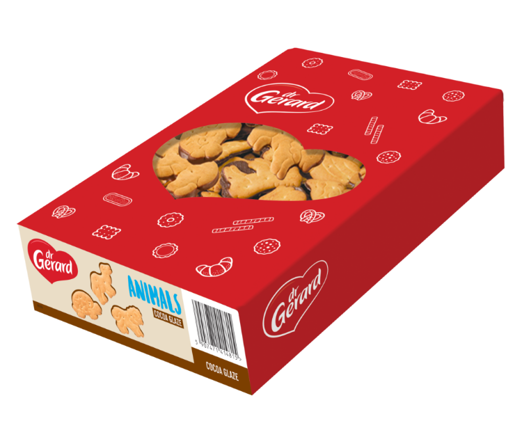 Obrazek Lider herbatniki Zwierzaki podlane czekoladą 600g 